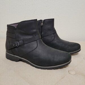 Teva Delavina Black Leather Waterproof Ankle Winter Boots Size 10